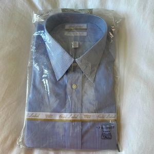 Roundtree& Yorke Gold label button up men’s collared noniron, EZ WASH 17.5 36-37